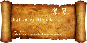 Nyilassy Ninett névjegykártya
